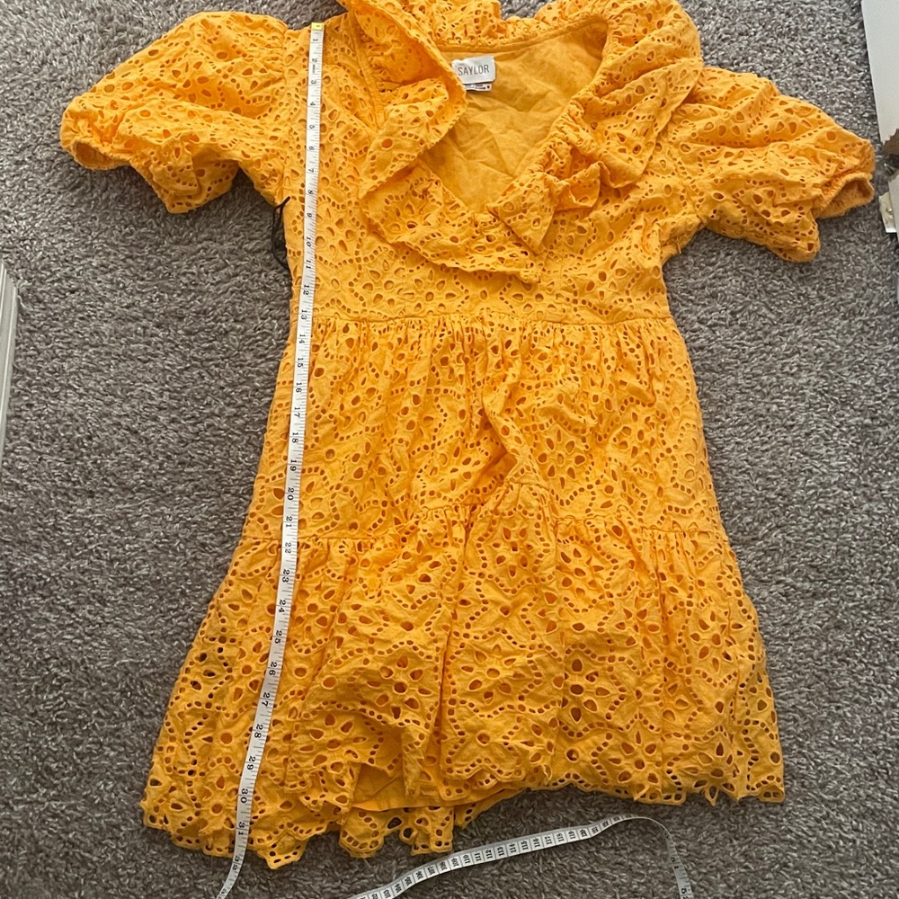 NWT Saylor Zerina lace short sleeve ruffle mini Dress - Picture 7 of 8